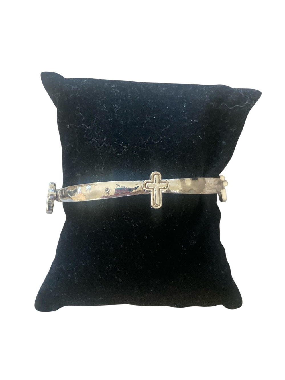 Silver Cross Bangle Bracelet